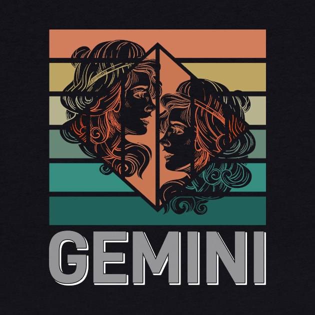 Gemini Zodiac Vintage by GrafDot